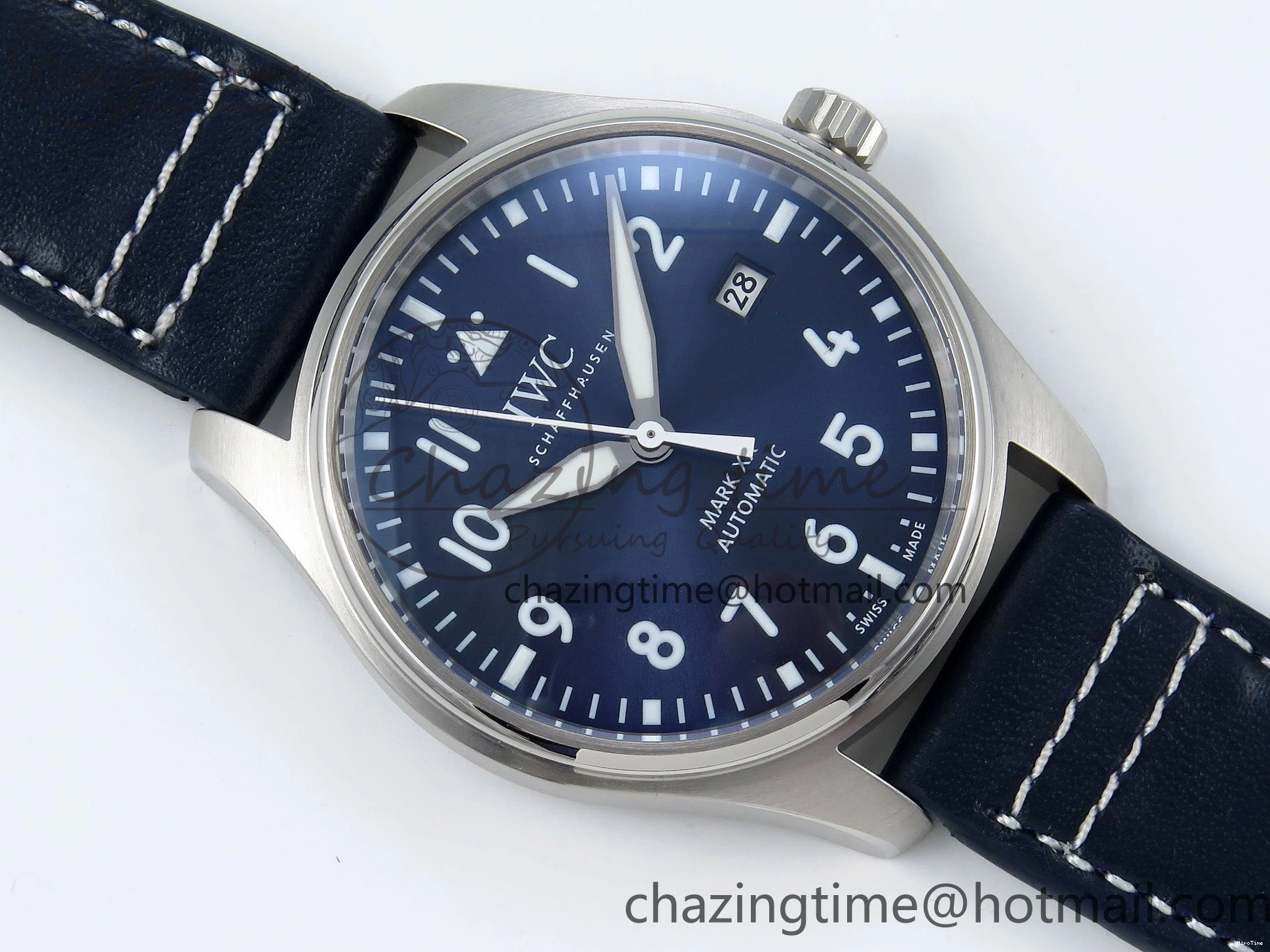 MIROTIME 0401 DailyWear Pilot Mark XX BLSF 1:1 Best Edition Blue Dial on Blue Leather Strap MIYOTA 7022